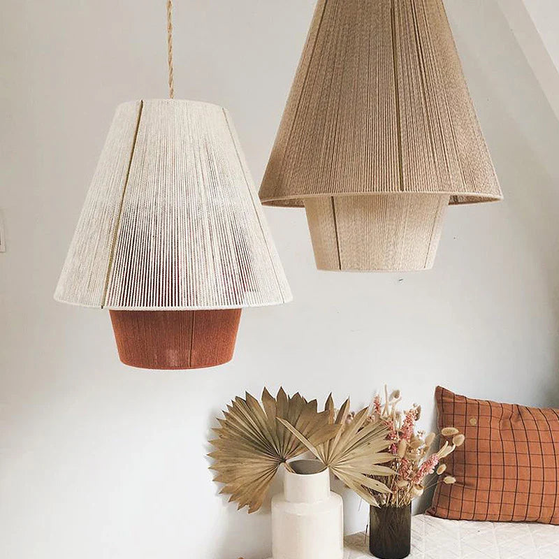 Afralia™ Rattan Hemp Rope Chandelier: Elegant LED Pendant Light for Home Decor & Kitchen