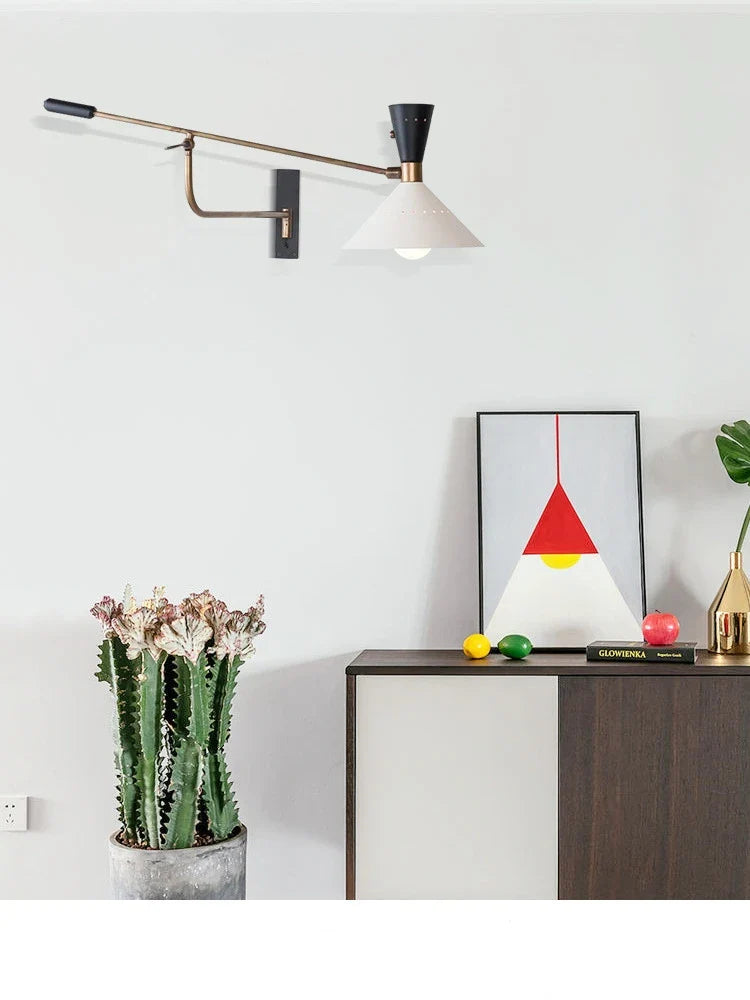 Afralia™ Nordic Long Arm Wall Light Sconce with Adjustable Study Reading Lamp