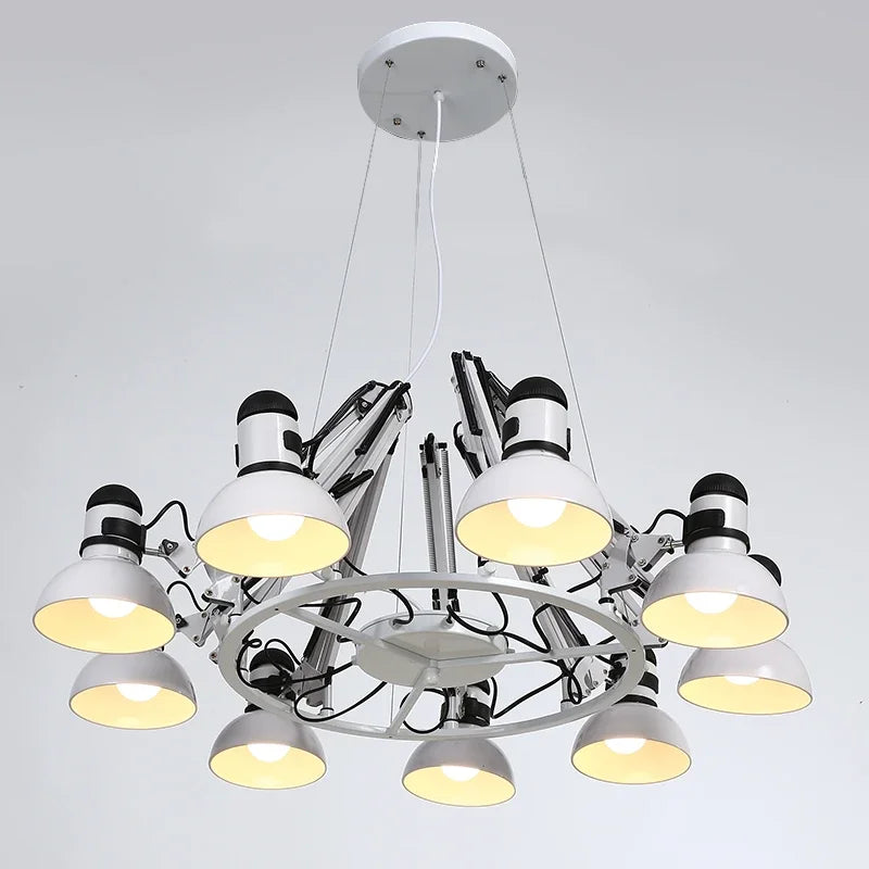 Afralia™ Industrial LED Pendant Light Spider Iron Hanging Chandelier Fixtures