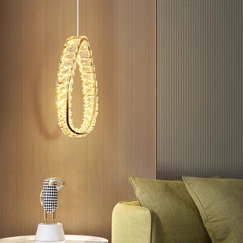 Afralia™ LED Crystal Chandelier for Dining Room Decoration Lighting