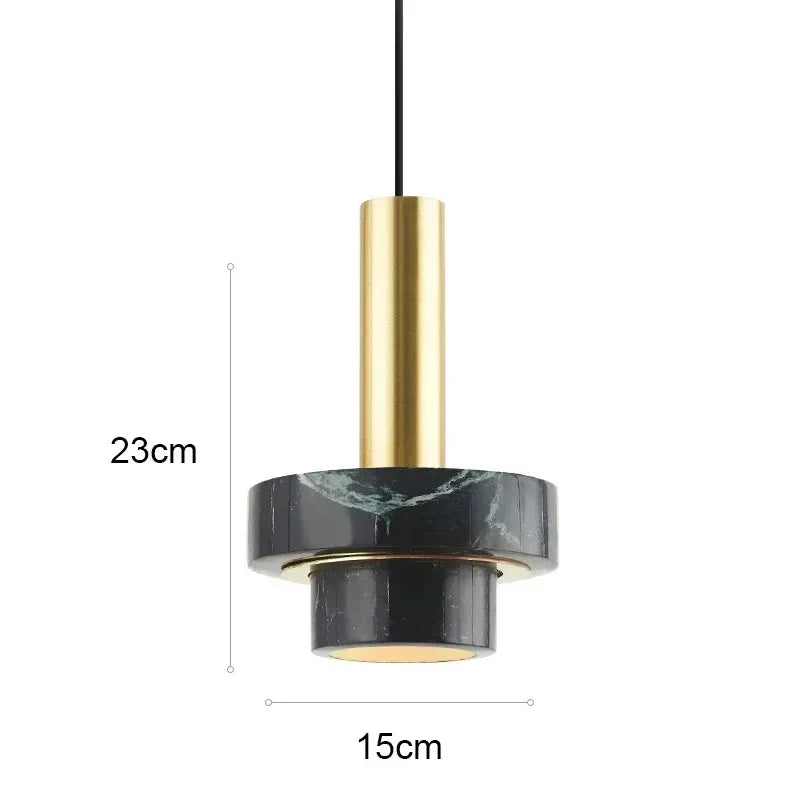 Afralia™ Terrazzo Marble Pendant Light Modern Industrial Chandelier for Living Room
