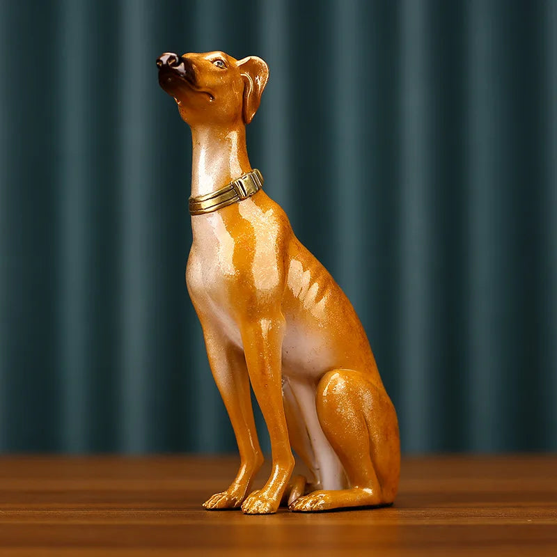 Afralia™ Greyhound Metal Sculpture: Handcrafted Dog Figurine for Home Decor