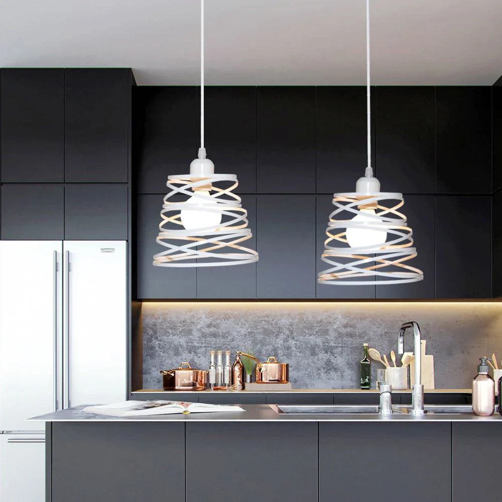 Afralia™ Modern LED Spiral Swirl Pendant Lamp Shade Chandelier for Living Room