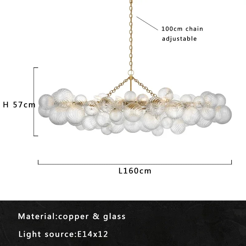 Afralia™ Bubble Glass LED Pendant Light for Nordic Living Room Decor
