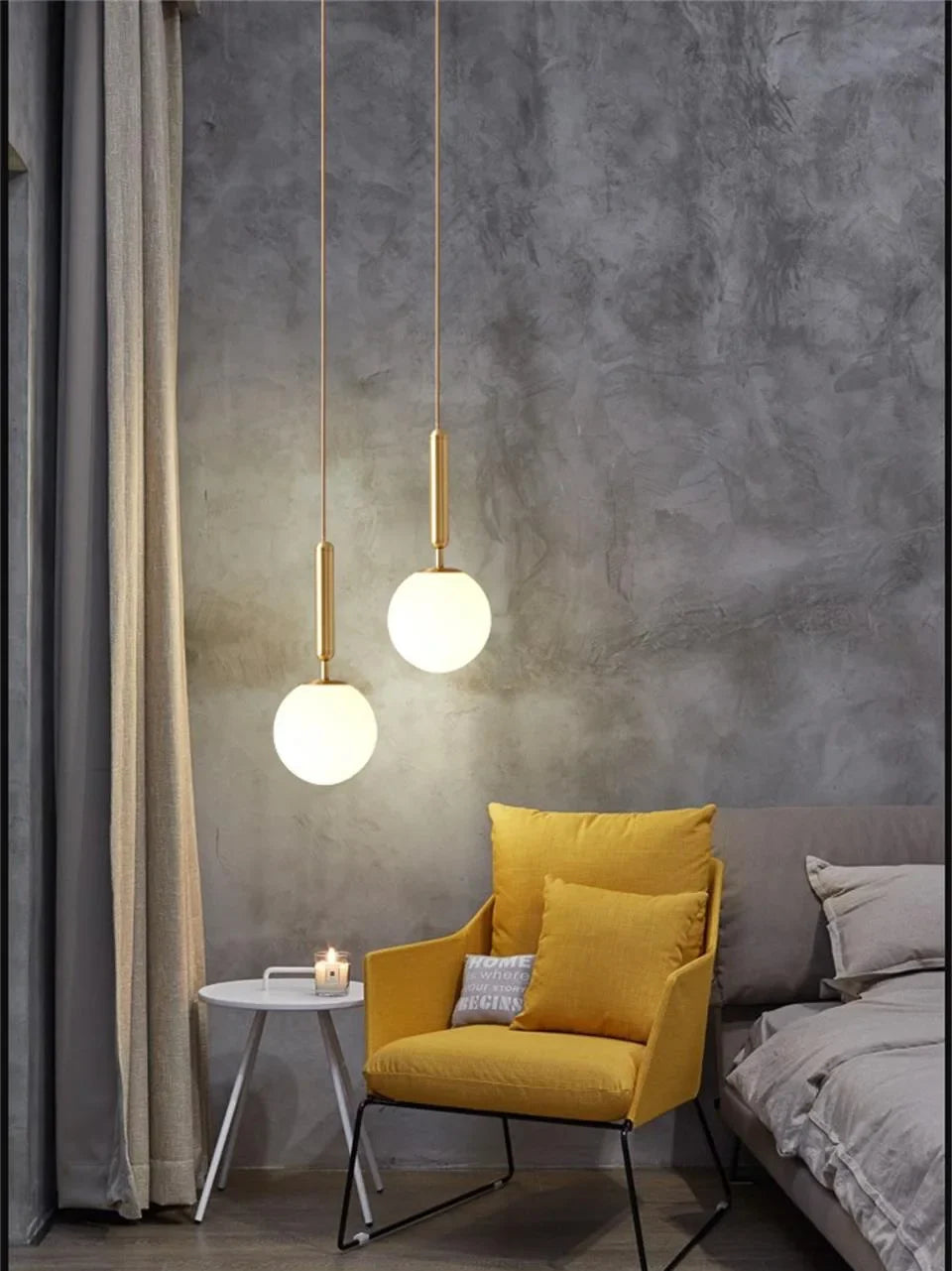Afralia™ Modern Glass Pendant Lamp LED Nordic Minimalist Restaurant Bar Bedroom Light
