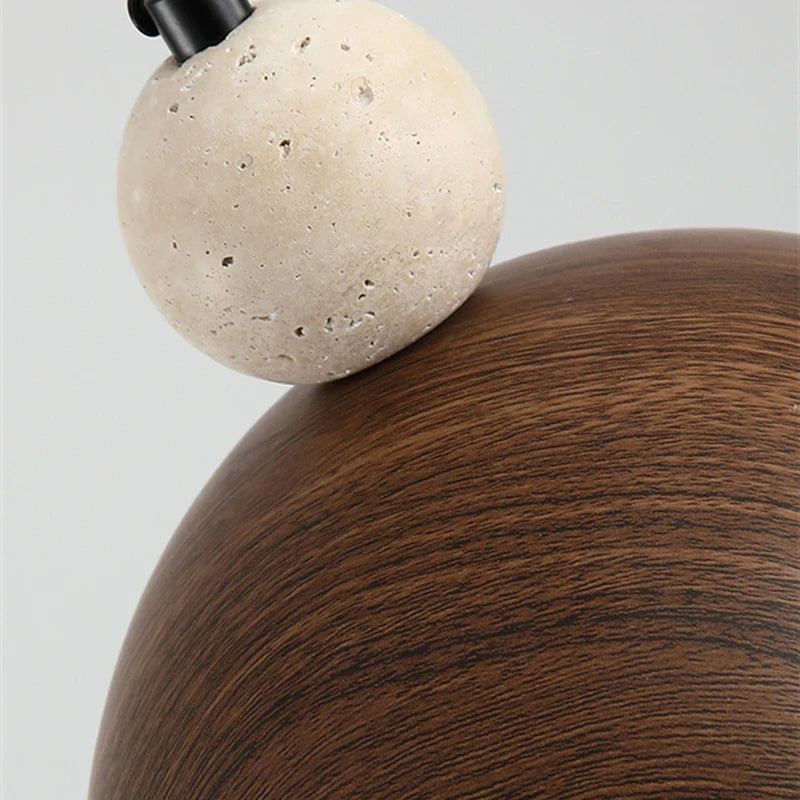 Afralia™ Yellow Travertine Iron Pendant Light - Wabi-Sabi Style Home Decoration Lighting