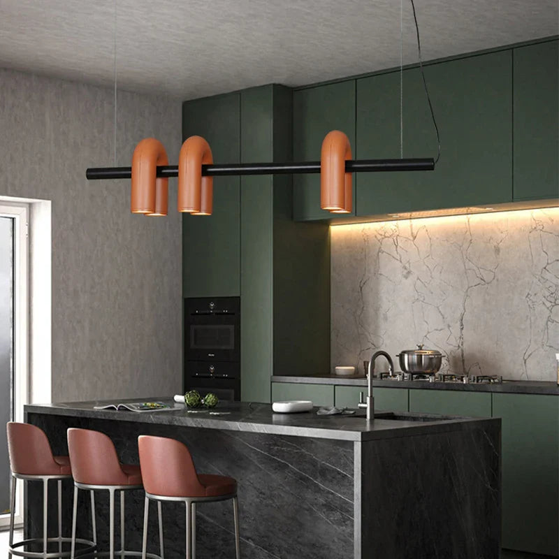 Afralia™ Red LED Ceiling Chandelier: Modern Minimalist Pendant Lamp for Stylish Living Room Décor