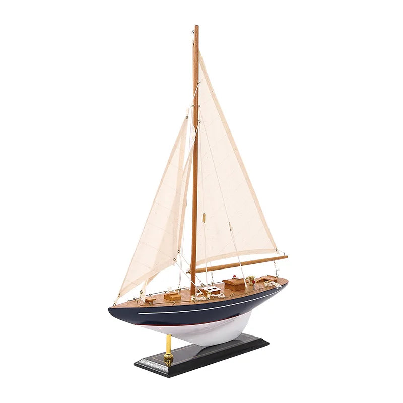 Afralia™ Wooden Sailboat Decoration, Modern Handmade Model, Pirate Ship Decor, High-grade Wood Crafts