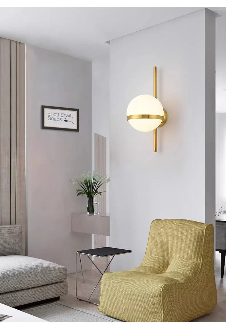 Afralia™ Modern Glass Wall Sconce for Living Room Bedroom Aisle Decor
