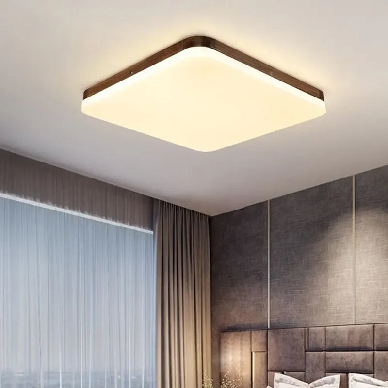 Afralia™ Modern Wood LED Ceiling Light for Home Decor