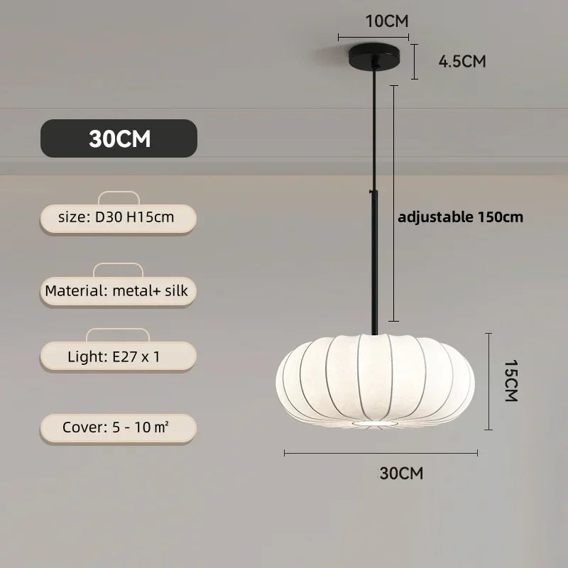 Afralia™ Silk Pendant Light | Elegant LED Chandelier for Dining Room and Bedroom