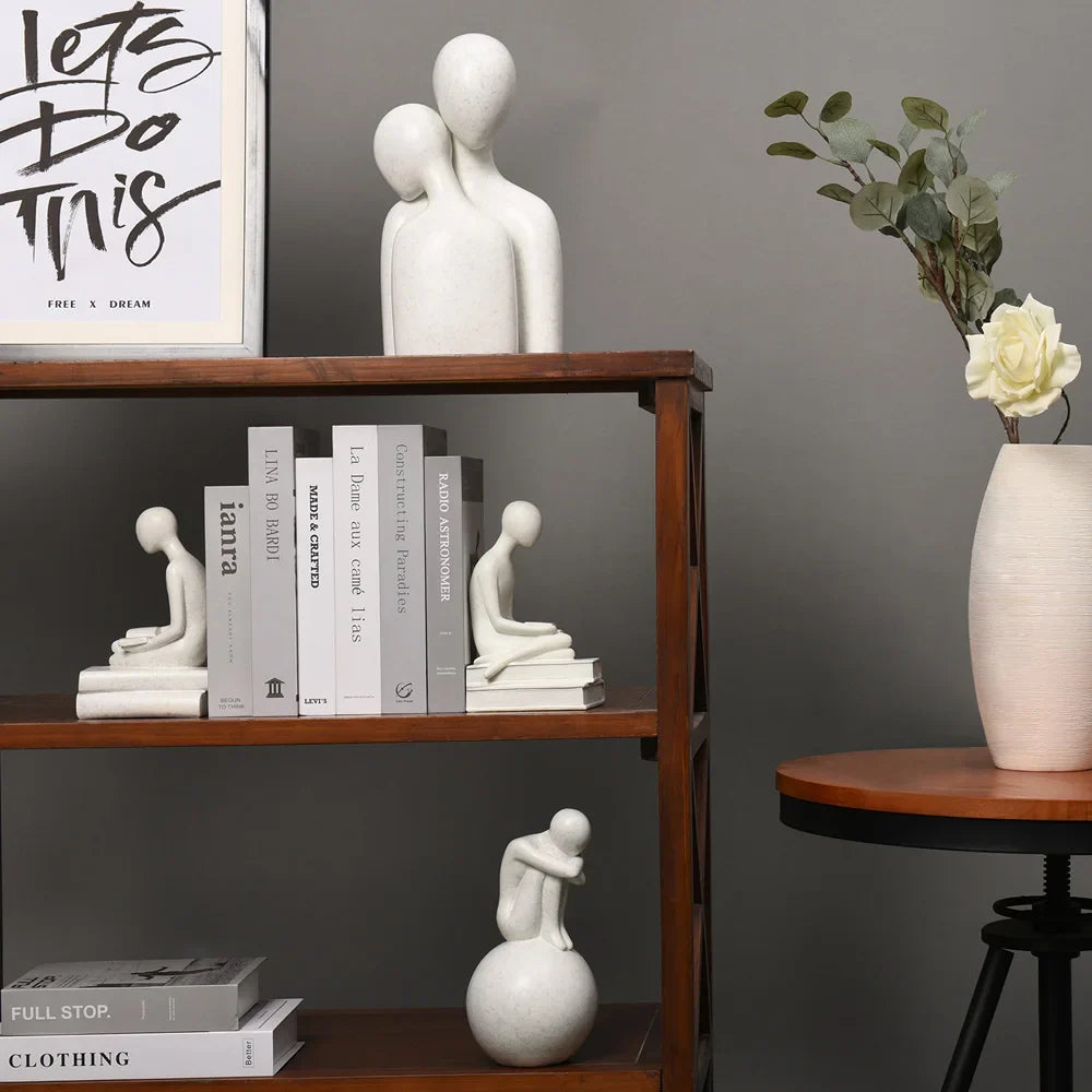 Afralia™ Abstract People Resin Statue Set for Modern Home Decor