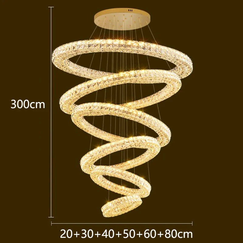 Afralia™ Luxury Crystal Chandelier Pendant Light for Living Room, Staircase & Ceiling.