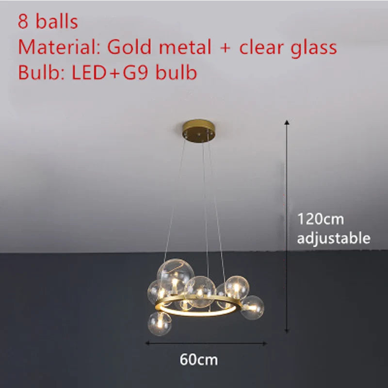 Afralia™ Glass LED Pendant Light for Modern Living, Dining, Bedroom, Kitchen Lighting
