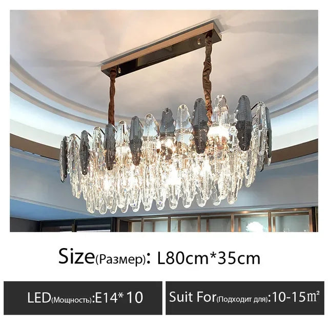Afralia™ Diamond Crystal Chandelier Pendant Lamp LED Lighting for Elegant Living Room