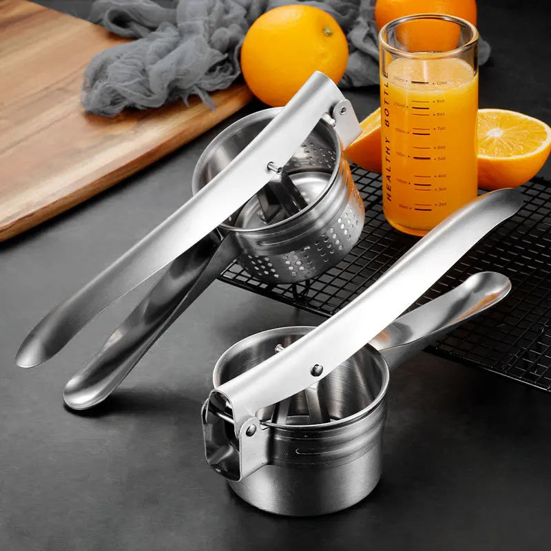 Afralia™ Stainless Steel Fruit Press Juicer Citrus Squeezer Lemon Potato Masher Home Kitchen