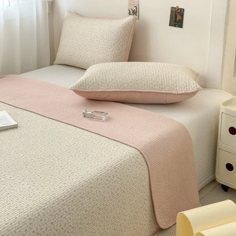 Afralia™ Double-Sided Cotton Bed Cover Quilted Tatami Mat, Soft & Anti-Slip Mattress