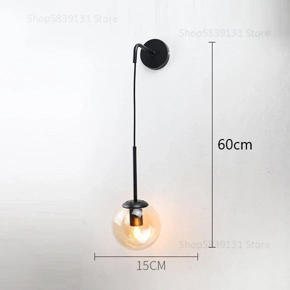 Afralia™ Glass Ball Wall Lamp - Nordic Retro LED Lighting Fixture