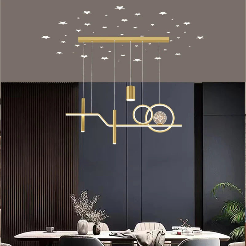 Afralia™ Nordic LED Chandelier: Modern, Simple Lighting for Home, Restaurant, and Office