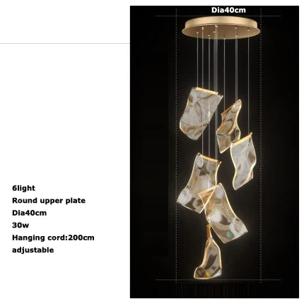 Afralia™ Modern Water Wave Acrylic LED Chandelier - Dining Room Pendant Light