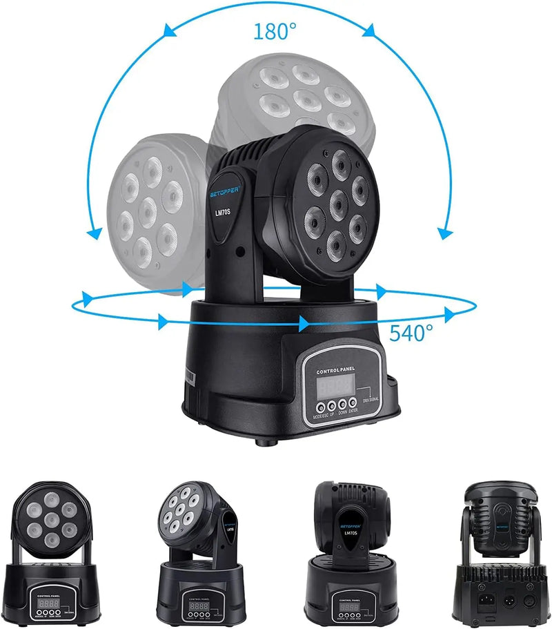 Afralia™ Big Dipper RGBW Mini Moving Head Party Light Set for Bars - 2pcs