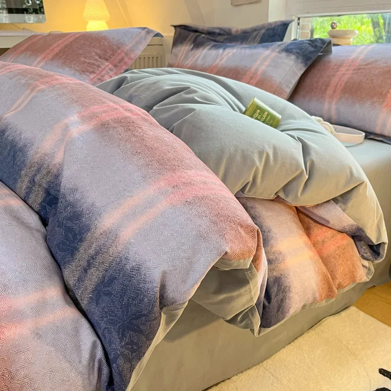 Afralia™ Fashion Flower Print Cotton Duvet Cover Set for All Seasons