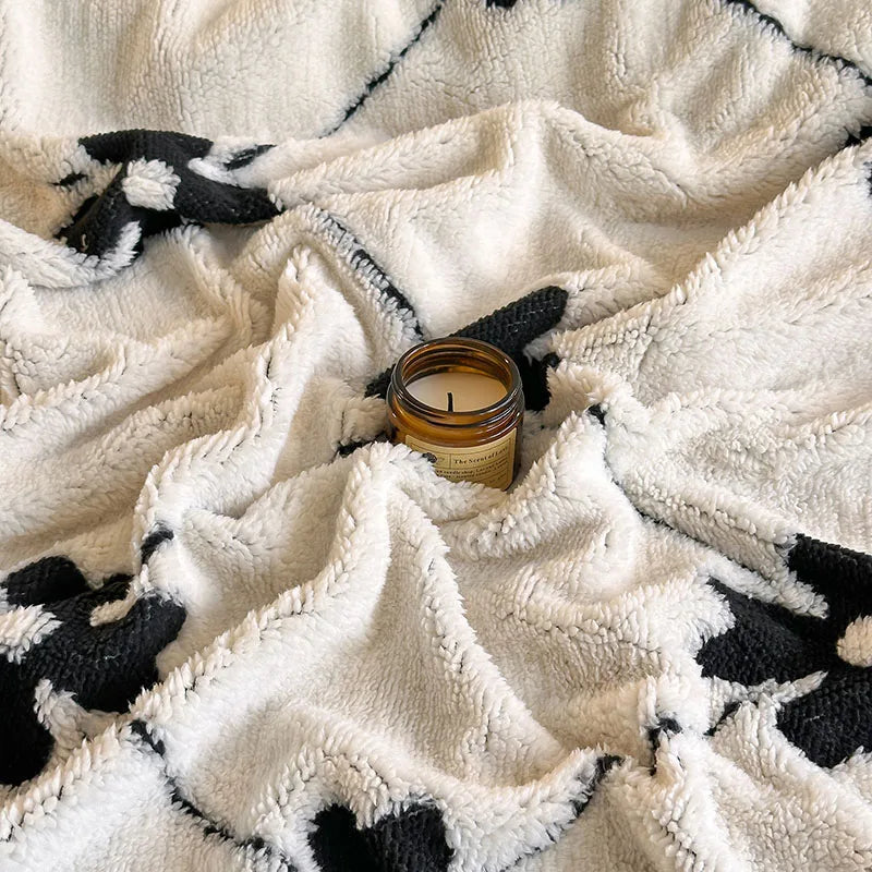 Afralia™ Double-Layer Jacquard Lamb Wool Blanket - Cozy Sofa Throw for Winter Home Comfort