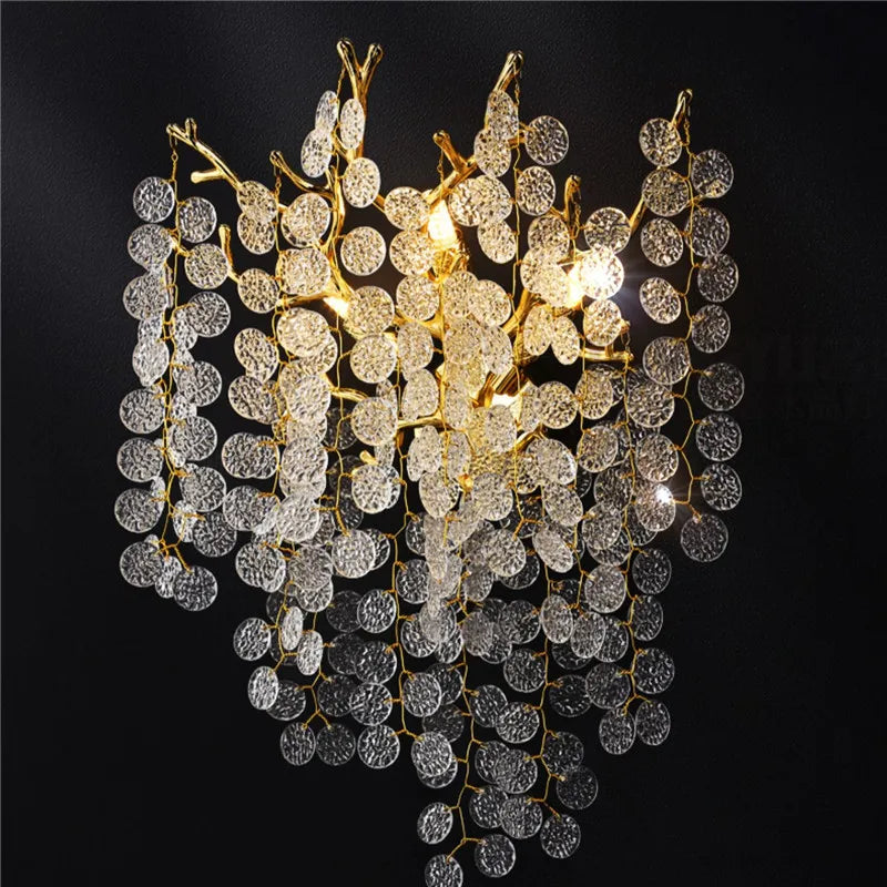 Afralia™ Crystal Luxury Wall Lamp for Living Room Bedroom Indoor Decor