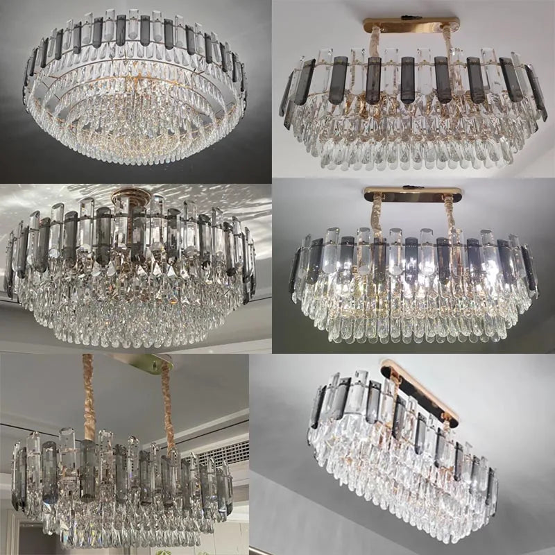 Afralia™ Gold Crystal Chandelier: Nordic Luxury Lighting for Living Room, Dining Room, Kitchen Island