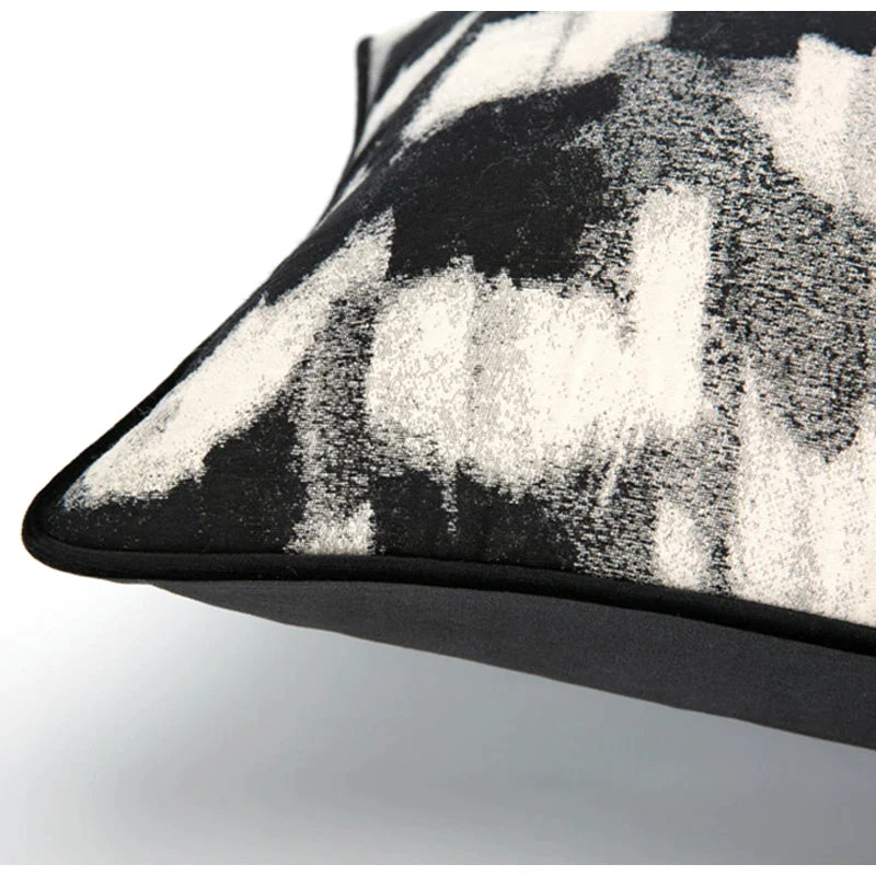 Afralia™ Abstract Monochrome Jacquard Lumbar Pillow Cover for Chic Studio & Home Decor