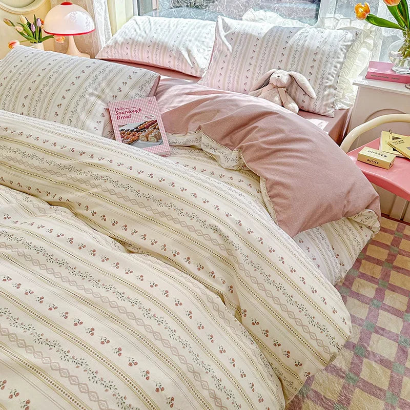 Afralia™ Rural Floral Cotton Comfort Set 200X230Cm Bedclothes