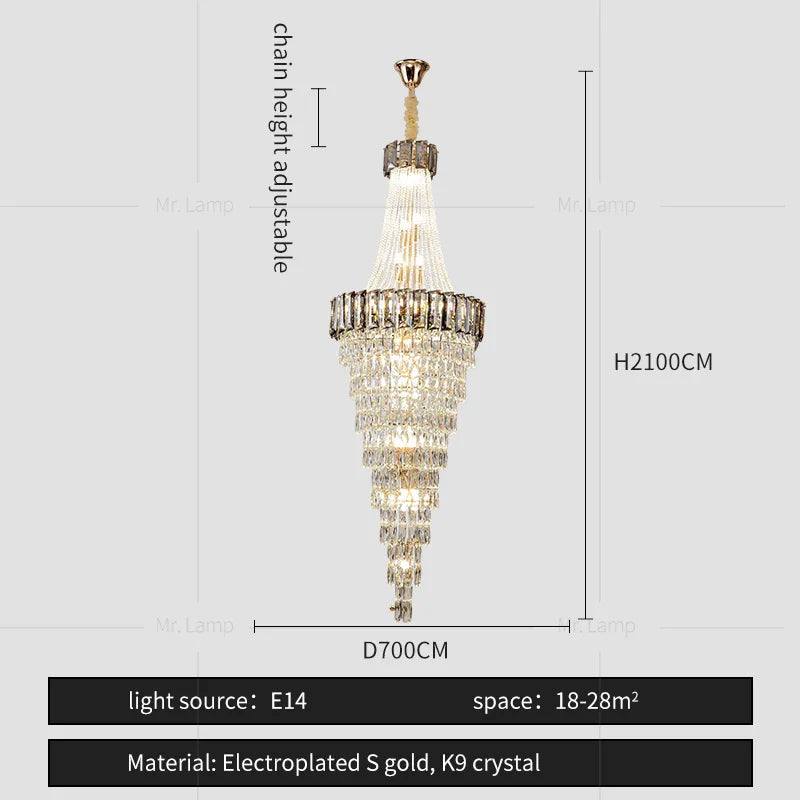 Afralia™ Crystal Chandelier: High-End Duplex & Spiral Staircase Light for Luxury Living Spaces