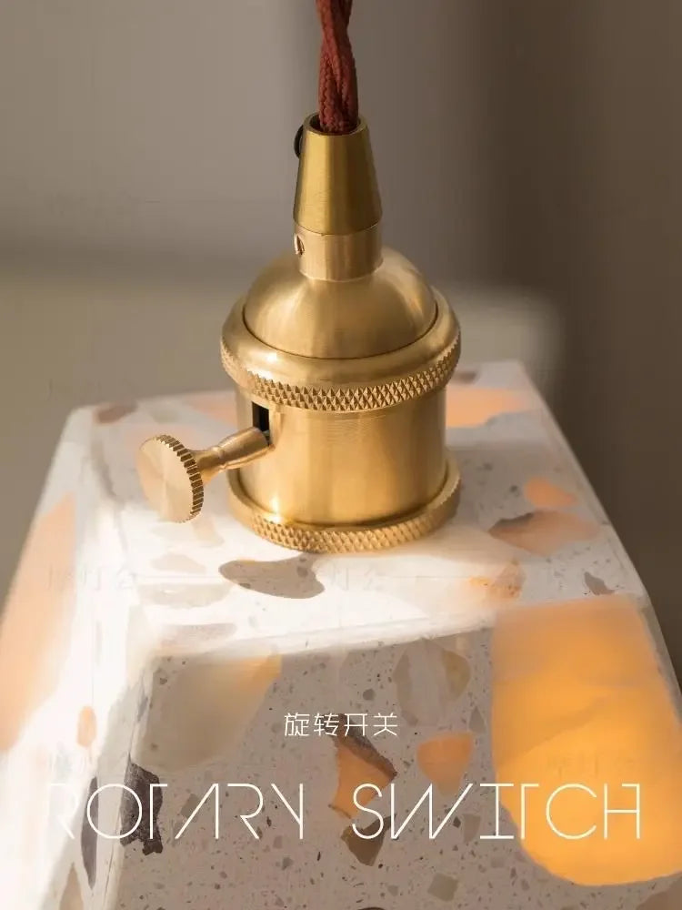 Afralia™ Cement Marble Chandelier Table Lamp for Bedroom, Restaurant, and Living Room