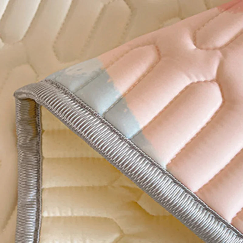 Afralia™ Cartoon Pattern Latex Mattress Set for Home, 3-Layer Rebound Soft Breathable Bed Sheets