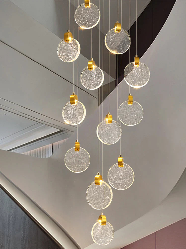 Afralia™ Crystal Chandelier Pendant Light for Luxury Staircase