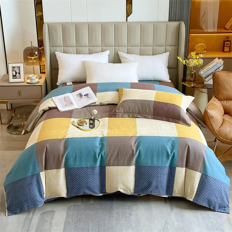 Afralia™ Nordic Cotton Single Duvet Cover: Autumn Winter Ultra Soft Brushed Quilt Cover