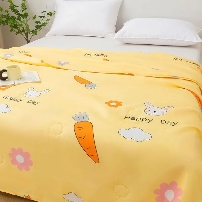 Afralia™ Summer Jacquard Cotton Quilt - Ultra-Thin, Breathable Single Comforter