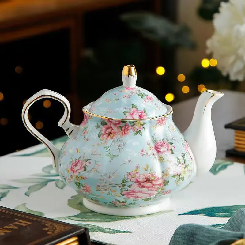 Afralia™ European Bone China Teapot - High-Grade Porcelain Coffee Pot & Tea Set