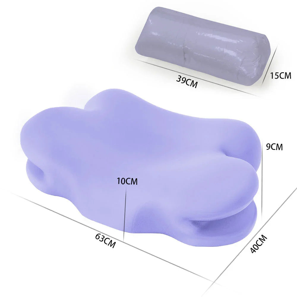 Afralia™ Memory Cotton Ice Silk Cervical Pillow for Home Sleep Aid and Body Support