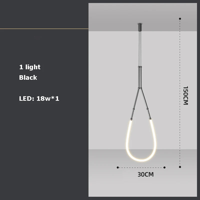Afralia™ Art Deco Gold Black LED Designer Pendant Light for Dinning Room