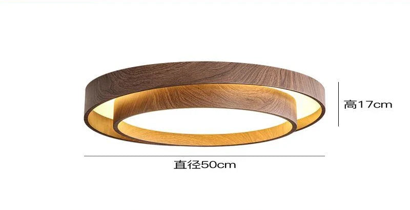 Afralia™ Japanese Walnut Bedroom Ceiling Light Wabi-Sabi Wood Grain Eye Protection Study Light.