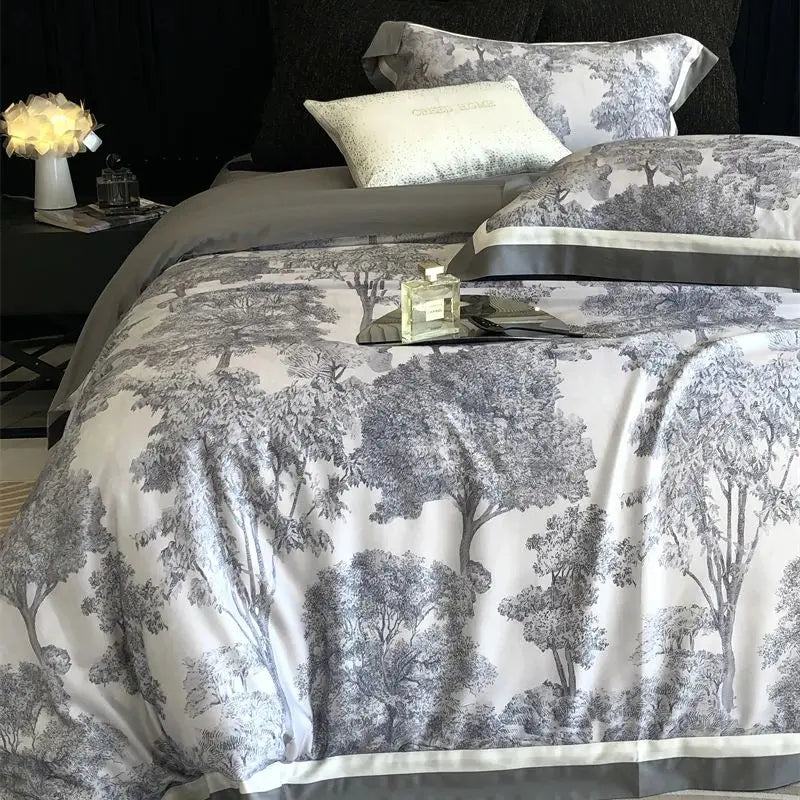 Afralia™ Jungle Print Flowers Bedding Set: Silky Soft Duvet Cover, Sheet Set, Pillowcase