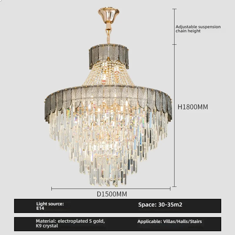 Afralia™ Crystal Chandelier: Luxurious Modern Living Room Villa Light Fixtures