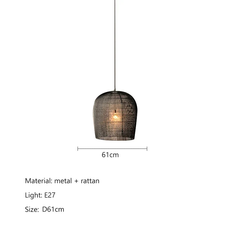 Afralia™ Rattan LED Pendant Lights for Dining Room, Bar, and Bedroom