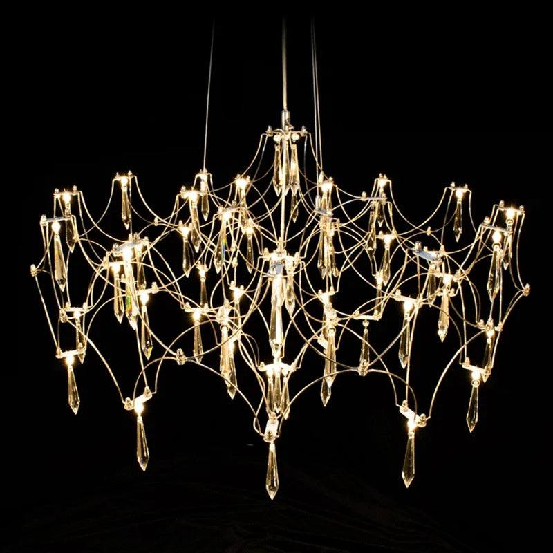 Afralia™ Crystal Chandelier Ceiling Pendant Light for Living Dining Bedroom Home Lighting