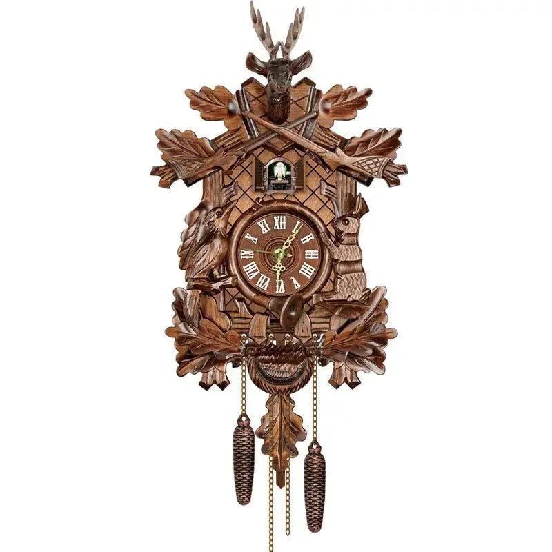 Afralia™ Wooden Cuckoo Clock: Handmade Traditional Wall Clock for Home Decor