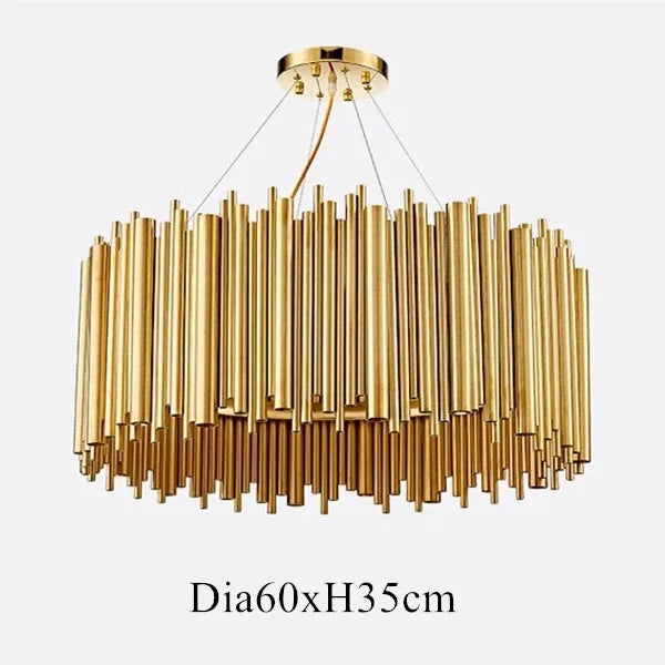 Afralia™ Gold Stainless Steel Chandelier LED Project Lamp