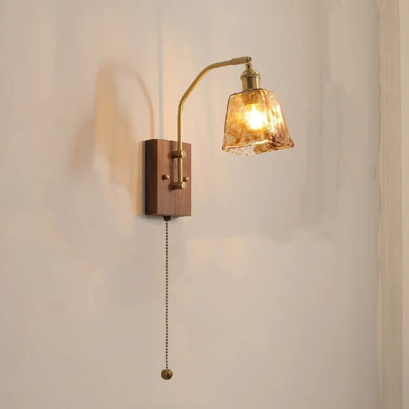 Afralia™ Glass Copper LED Wall Lamp Modern Stair Light Fixtures applique murale