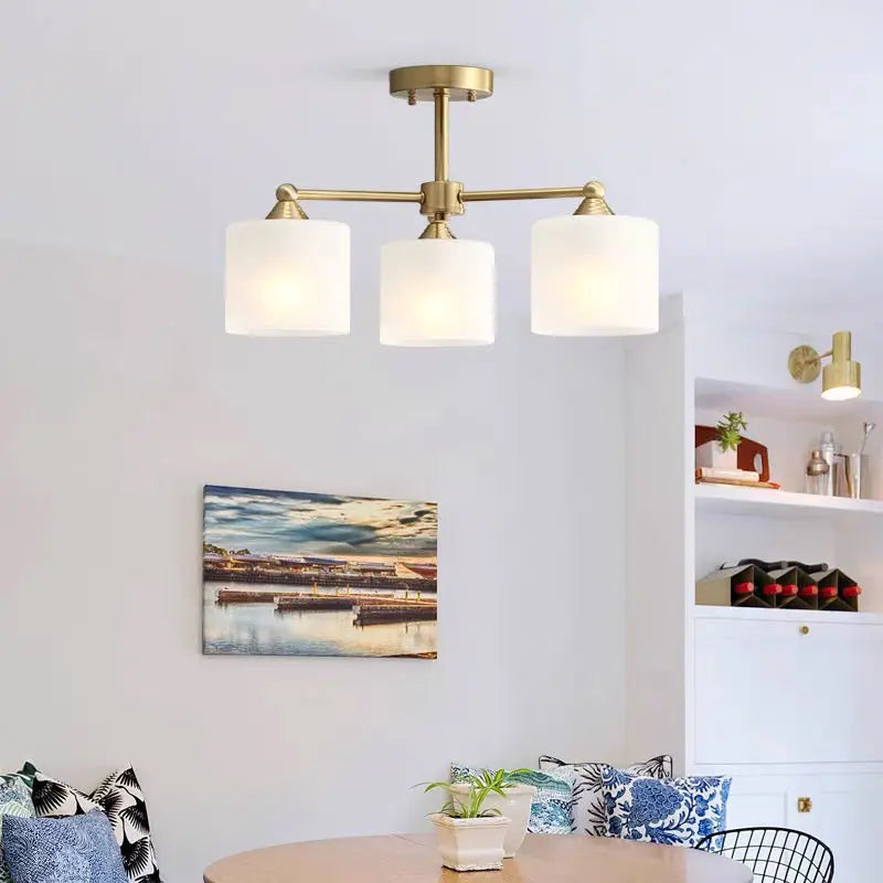 Afralia™ LED Black/Gold Ceiling Chandelier with Lampshade for Elegant Living Room Decor