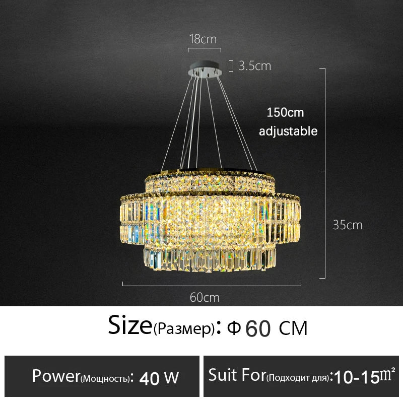 Afralia™ Crystal Chandelier: Modern Rectangle Luxury Dining Room Lighting